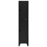 Locker Cabinet Black 15x17.7x70.9 Steel